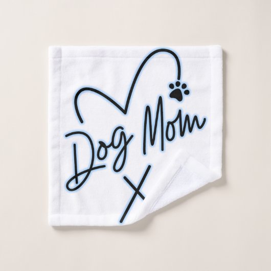 DOG MOM, LICHT BLAUW HART WASHANDJE (Wasdoekje)