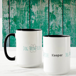 Dog Mom Life Funny Dog Gezegde Paw Print Mok