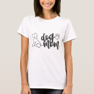Dog Mom Line Art Design | minimalistisch Hondenlie T-shirt