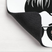 Dog Mom Messy Bun Zwart & Wit Kunst Muismat (Hoek)