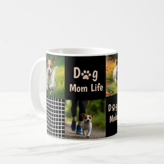 Dog Mom Mode ON Modern Pet Lover Design Koffiemok (Voorkant links)