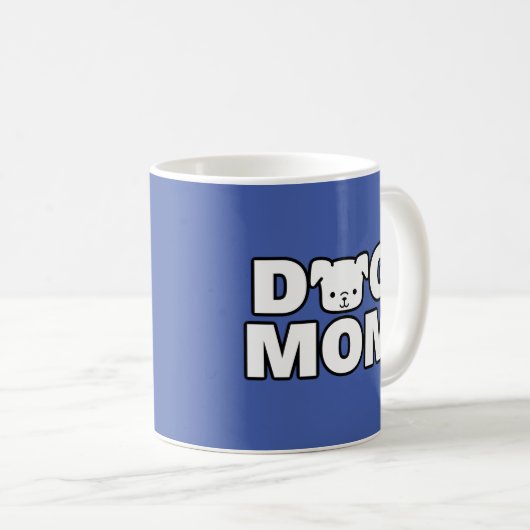 DOG MOM-Mok (blauw) Koffiemok (Voorkant rechts)