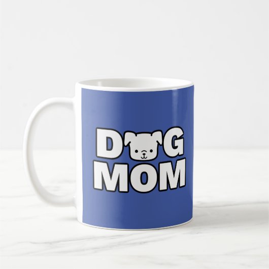 DOG MOM-Mok (blauw) Koffiemok (Links)