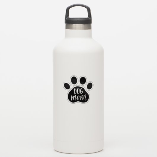 Dog Mom Paw 3" x 3" Custom-Cut Vinyl Stickers (Waterfles)