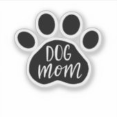 Dog Mom Paw 3" x 3" Custom-Cut Vinyl Stickers (Voorkant)