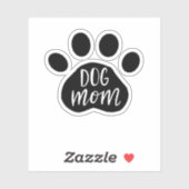 Dog Mom Paw 3" x 3" Custom-Cut Vinyl Stickers (Vel)