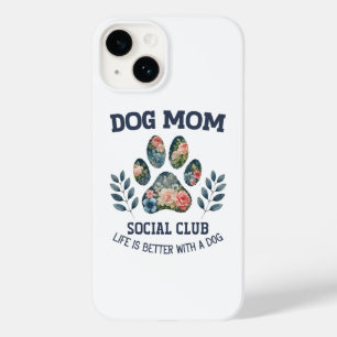 Dog Mom Paw Floral Case-Mate iPhone 14 Hoesje