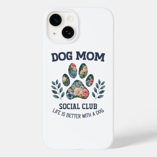 Dog Mom Paw Floral Case-Mate iPhone Case (Achterkant)