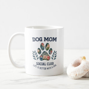 Dog Mom Paw Floral Koffiemok