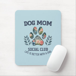 Dog Mom Paw Floral Muismat