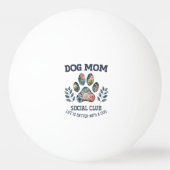 Dog Mom Paw Floral Pingpongbal (Voorkant)