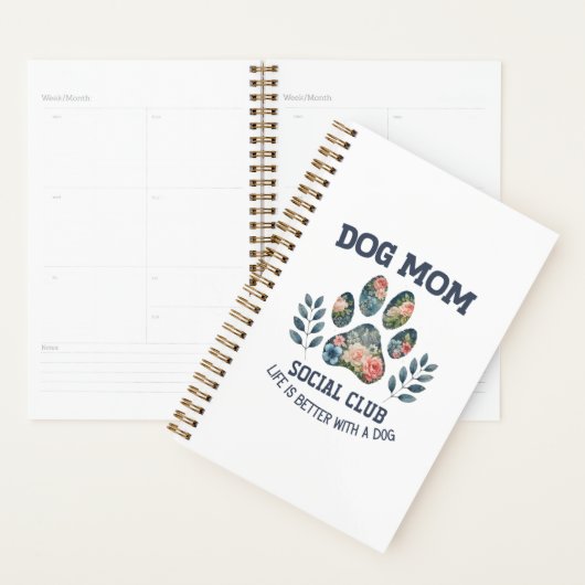 Dog Mom Paw Floral Planner (Display)