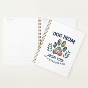 Dog Mom Paw Floral Planner
