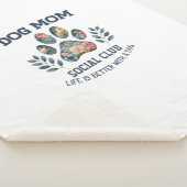 Dog Mom Paw Floral Sherpa Deken (3/4)
