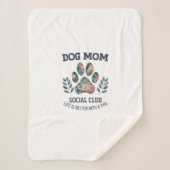 Dog Mom Paw Floral Sherpa Deken (Voorkant)