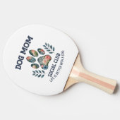 Dog Mom Paw Floral Tafeltennisbatje (Zijkant)