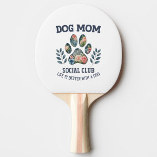 Dog Mom Paw Floral Tafeltennisbatje