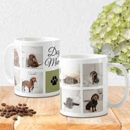 Dog Mom Paw Print Acht foto's Aangepast Koffiemok