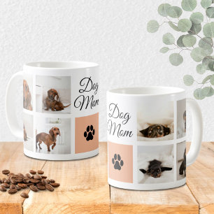 Dog Mom Paw Print Acht foto's Aangepast Koffiemok