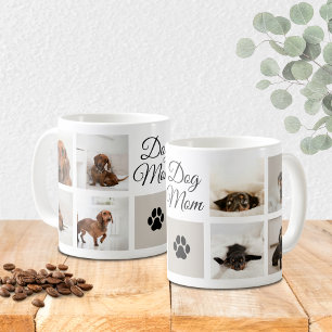Dog Mom Paw Print Acht foto's Aangepast Koffiemok