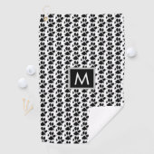 Dog Mom Paw Print Monogram Golfhanddoek (Insitu)