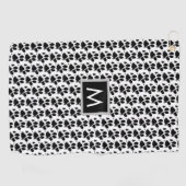 Dog Mom Paw Print Monogram Golfhanddoek (Horizontaal)