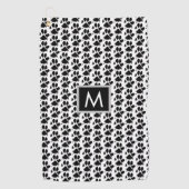 Dog Mom Paw Print Monogram Golfhanddoek (Voorkant)
