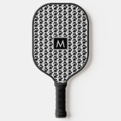 Dog Mom Paw Print Monogram Pickleball Paddle (Voorkant)