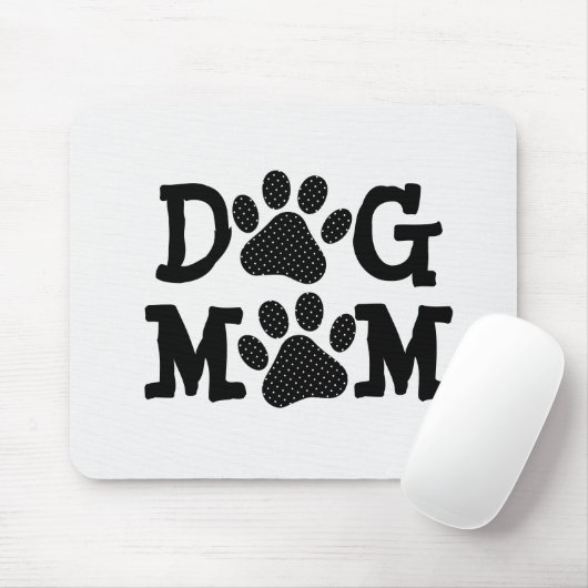 DOG MOM Pawprints met pooldots Muismat (Met muis)