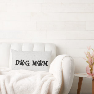 DOG MOM Pawprints Polka Dots Kussen