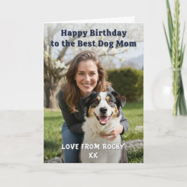 Dog Mom Personalized Pet Photo Happy Birthday Kaart