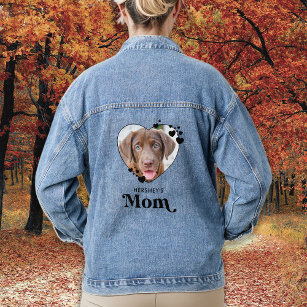 Dog MOM Persoonlijk Hondenliefhebber Pet Foto Denim Jacket