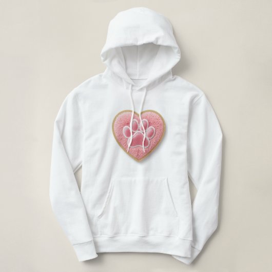 Dog Mom Premium Hoodie | Varsity Style Paw Print (Design voorkant)