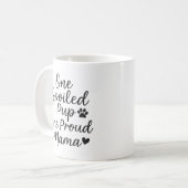 Dog Mom Pride Speelse Handgeschreven Script Zwart Koffiemok (Voorkant links)