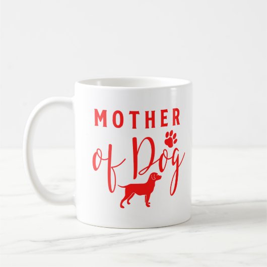Dog Mom Red Design Koffiemok (Links)