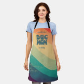 Dog Mom Retro Regenboog gepersonaliseerd Schort (Gedragen)
