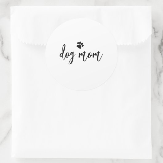 Dog mom ronde sticker (Tas)