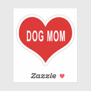DOG MOM Rood Hart Vinyl Sticker