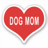 DOG MOM Rood Hart Vinyl Sticker (Voorkant)