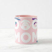 DOG MOM, roze Floral en bladeren Mok (Midden)