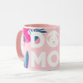 DOG MOM, roze Floral en bladeren Mok (Voorkant links)