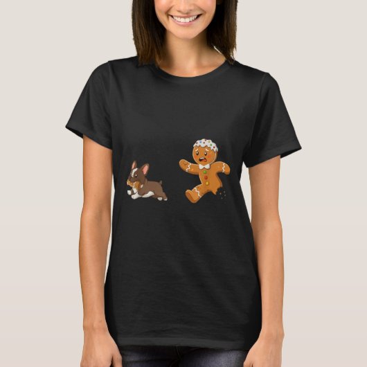Dog Mom Shirt Gingerbread Chasing French Bulldog C (Voorkant)