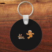 Dog Mom Shirt Gingerbread Chasing French Bulldog C Sleutelhanger (Voorkant)