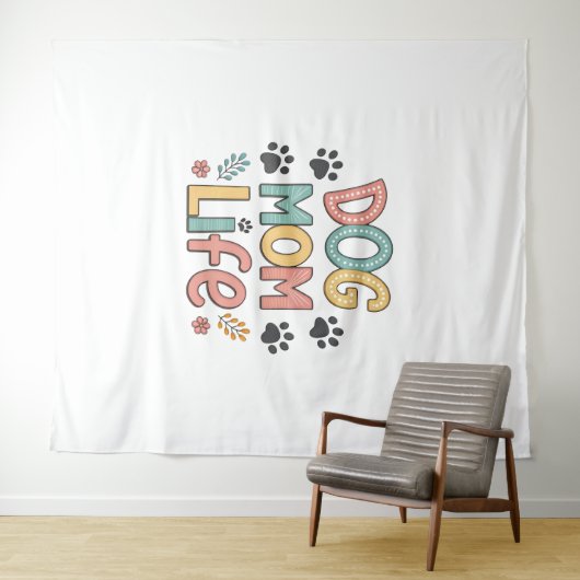 Dog Mom Sunflower Dog Lover Wandkleed (In Situ (horizontaal))