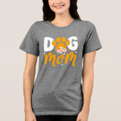 Dog Mom T-Shirt • Orange Paw Print Floral Design (Voorkant)
