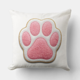 Dog Mom Throw Pillow | Embroidered Heart Paw Print Kussen