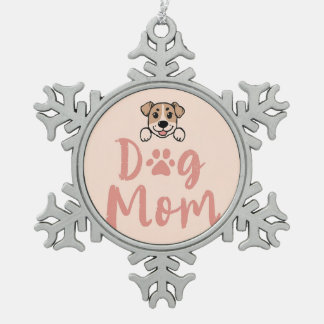 Dog Mom Tin Sneeuwvlok Ornament