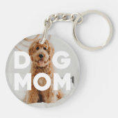 DOG MOM, uw foto van de hond Sleutelhanger (Achterkant)