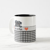 Dog Mom Waterverf Pug Custom Two-Tone Coffee Mok (Voorkant links)