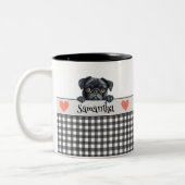 Dog Mom Waterverf Pug Custom Two-Tone Coffee Mok (Links)
